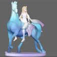 3.jpg Elsa on horse white dress FROZEN2 disney girl princess 3D print model