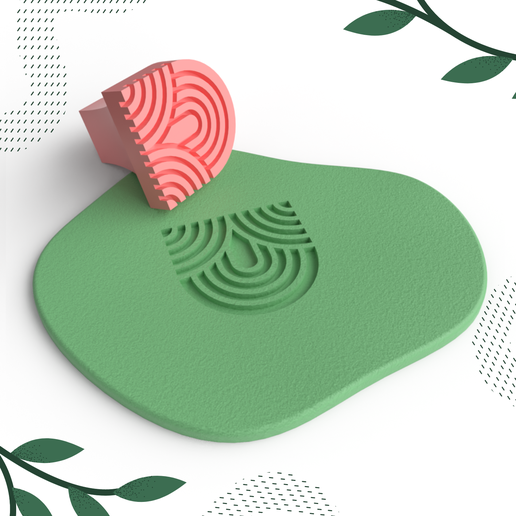 Green-and-White.png CARIMBO DE BARRO N.º 08 | FICHEIRO STL DIGITAL | 1 TAMANHO