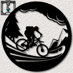 project_20230903_0157135-01.png STL file mountain bike wall art bicycle wall decor 2d art・Template to download and 3D print