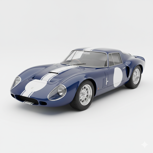 1964 Shelby Daytona Coupe Blue with Wimbledon White Stripes