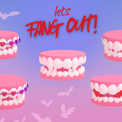 🧛 (VAMPIRE) TEETH DENTURE FIDGET CLICKER TOY (with braces option)・ 3D ...