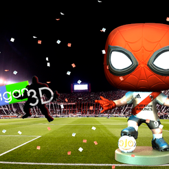 Render-GiganFunko.png STL file Spiderman- Funko River Plate・3D printing idea to download, GIGAN3D