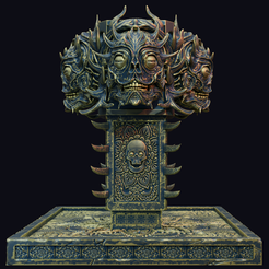 demon-head-fountain-render-3.png STL file Demon Head fountain・Design to download and 3D print
