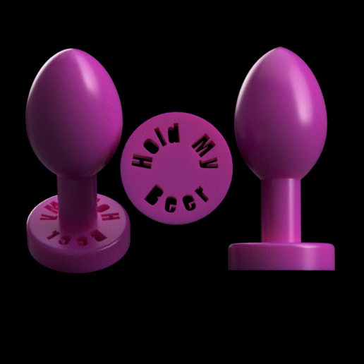 "Hold My Beer" Novelty Butt Plug STL File for 3D printingCults