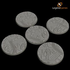 Necron-Bases-80mm-Thumbnail-V1.jpg STL file 80mm Necron Base Set - Round x5 - LegendGames・3D printer design to download