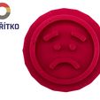 smutný emoji.jpg Cookie stamp + cutter -  Emoji 6