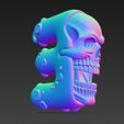 Skull-Themed-E-Letter-Keychain-3D-Print-File-14.jpg Skull-Themed "E" Letter Keychain 3D Print File