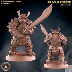 230330-Heavy_Panda_2HandSword1.jpg Файл 3D Панда-ниндзя с мечом・Модель для печати в 3D скачать