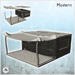 1-PREM.jpg STL-Datei Postapokalyptisches Gefängnis mit flachem Dach und großem Vordach (8) - Future Sci-Fi SF Postapokalyptisch Tabletop Scifi 28mm 15mm 20mm Modern・Modell für 3D-Drucker zum Herunterladen