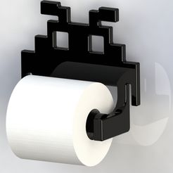 Space-Invaders-Themed-Toilet-Roll-Holder-BLACK-RENDER.jpg Space Invaders Themed Toilet Roll Holder
