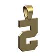 NBA-number-5-pendant-charm-bail-04.jpg NBA Schriftart Nummer 5 Anhänger Charme mit Kaution 3D-Druck Modell