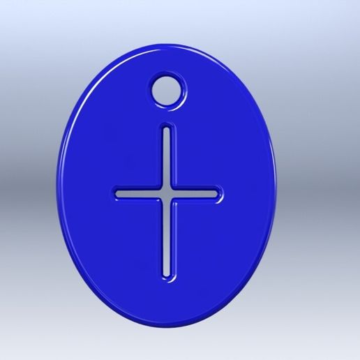 Minimalist Oval Cross Pendant / Medallion