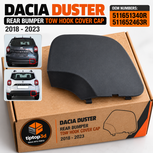 Dacia Duster Rear Bumper Tow Hook Cover Cap 511651340R 511652463R 2018-2023