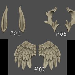ZIP.jpg Accessories BJD, Wing and Horn of fantasy