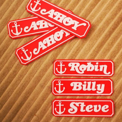 Skärmklipp2.png Free STL file Nametags from AHOY (Stranger Things)・3D printable model to download