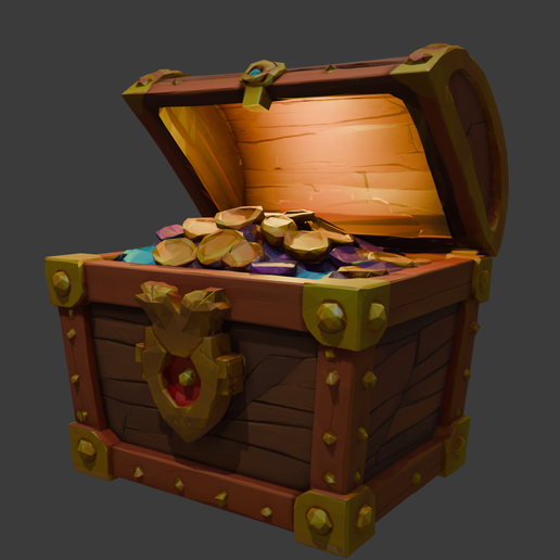 Gold coins Treasure Chest 3D model