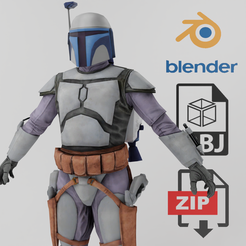 Portada.png Fichier OBJ Jango Fett Texturé Lowpoly・Design pour imprimante 3D à télécharger