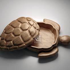 A1.png Turtle Shaped Jewelry Box - Files for CNC and 3D Printers