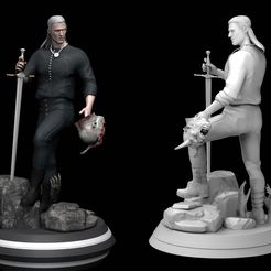 Preview_26.jpg Archivo STL The Witcher Henry Cavill Imprimible en 3D・Modelo para descargar e imprimir en 3D