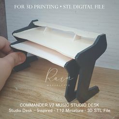 Commander-V2-music-Studio-Desk-MIniature-2.jpg MINIATURE Commander V2 Music Workstation Home Recording Desk | Home Music Studio Miniature Furniture Collection