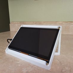 20210529_201251.jpg Archivo STL Funda/soporte de pantalla táctil para Raspberry Pi 4 de 7"・Diseño de impresora 3D para descargar