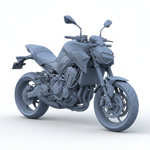 Kawasaki Z900 1:10 motorcycle, motorcycle model kit, post apocalyptic motorcycle, two stroke motorcycle STL, snap fit motorcycle STL, motorcycle workshop STL, 1:64 motorcycle, low poly motorcycle, motorcycle 3D print, motorcycle scale model, superbike STL