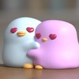 TinyMakers3D_chicks-in-love03.jpg ♡♡♡♡ LOVE CHIKS , cute adorable and cuddly kawaii adorable , cuddling ducklings by TinyMakers3D