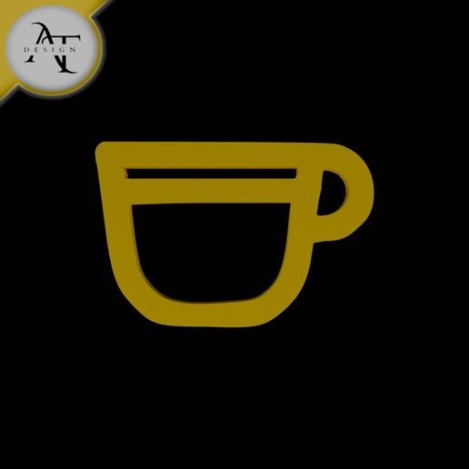 ☕ Simple Coffee Cup Symbol - 2D Art・Free STL File for 3D printing・Cults
