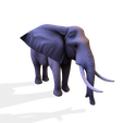 016.png Низкополигональный слон Саванна 3D модель