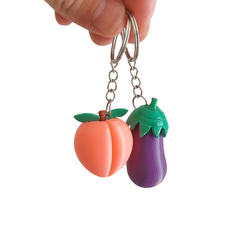 1.png Eggplant, peach keychains