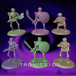 sk1.jpg STL file Skeleton Miniature pack 1 for Tabletop Gaming・3D printing template to download