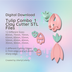 Clay Cutter STL File Heart Tattoo 2- Earring Digital File Download- 8