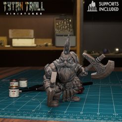 Dwarf-Axes01.jpg 3D file Dwarf Axes 01 [Pre-Supported]・3D printing template to download, TytanTroll_Miniatures
