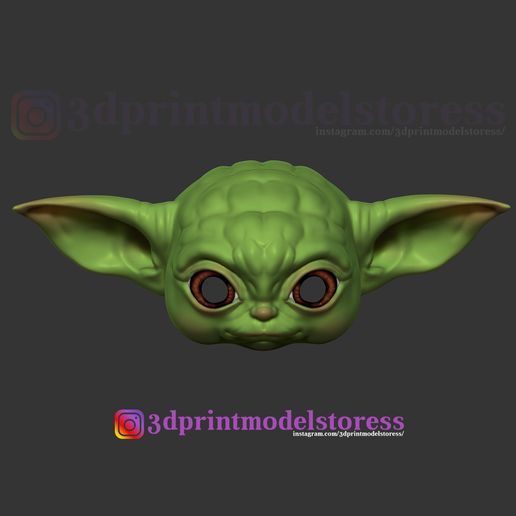Yoda_Baby_Helmet_3D_Print_06.jpg Mandalorian Baby Yoda Helmet Costume - Star Wars Cosplay Props