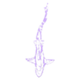 sc6d3q.stl Абстрактная акула Line Art - Настенное искусство Многоцветный