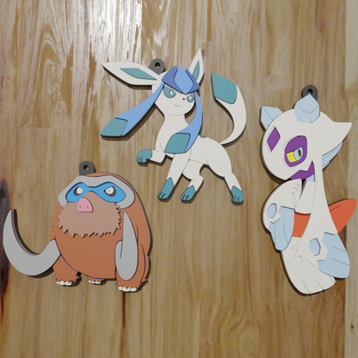 POKÉMON 4G ICE PACK, 3 KEYCHAINS / KEYCHAIN (STL AND 3MF)