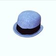 0_00010.jpg HAT 3D MODEL  Top Hat DENIM RIBBON CLOTHING DRESS British Fedora Hat with Belt Buckle Wool Jazz Hat for Autumn Winter Valentino Garavani - Rabbit skin calfskin ribbon antique metal