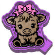 ink.png Cute Cow with Bow Freshie STL Mold Housing
