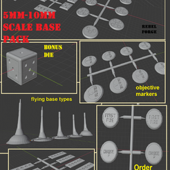 dingsbasepackpromopic.png 6mm / 10mm 5 hole base sprues and dice