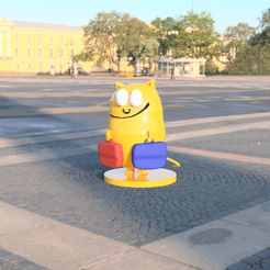 Cat.jpg STL file Cat with bags・Design to download and 3D print