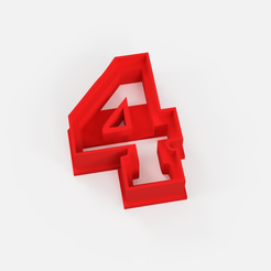 num 4.png STL file COOKIE CUTTER NUMBER STL 4 - COOKIE CUTTER NUMBER 4・3D print model to download, Argen3D