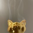 IMG_6894.jpg STL file CUTE CAT ZEN INCENSE BURNER・3D printable model to download