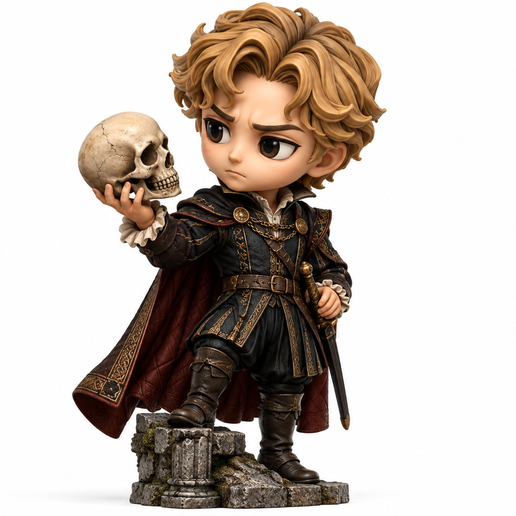 Chibi Hamlet – Shakespeare Prince 3D Printable Figure