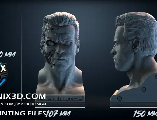 3D file TERMINATOR ( Bust ) - STL Files for 3D Printing 👤 ・Model to ...