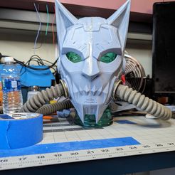 Cyber Cat - косплейная научно-фантастическая маска - цифровой stl-файл для 3D-печати
