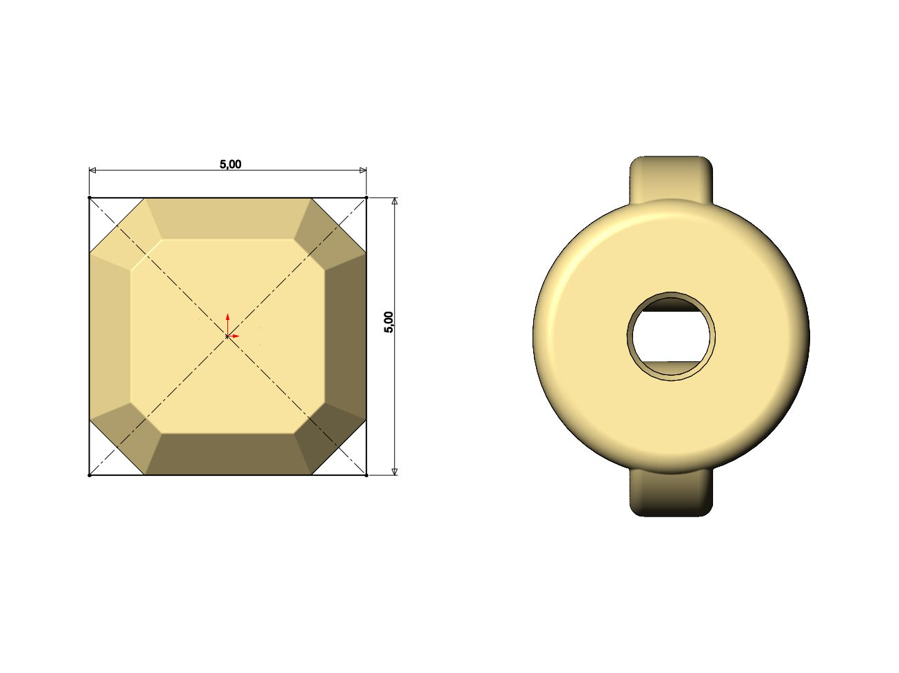 Square-facetd-Stud-earring-05.jpg Archivo STL Modelo de impresión en 3D de un pendiente cuadrado facetado・Modelo para descargar y imprimir en 3D, RachidSW