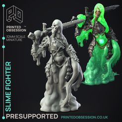 slime-fighter-1.jpg Slime Fighter - The Gelatinous Queen - PRESUPPORTED - Illustrated and Stats - 32mm scale