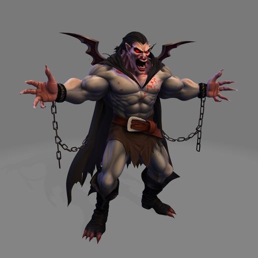 Bloodpact Fiend – Demonic Vampire Lord for Halloween, Animation & 3D Print