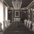 Wireframe-High-Classic-Dinning-Room-01-1.jpg Classic Dinning Room 01 White and Gold
