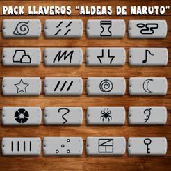 AAAAAAAAAAAAAAAAAAAAAA-Aldeas-de-Naruto.jpg STL-Datei PACKUNG MIT 20 SCHLÜSSELANHÄNGERN "NARUTO NINJA VILLAGES".・Design für den 3D-Druck zum Herunterladen